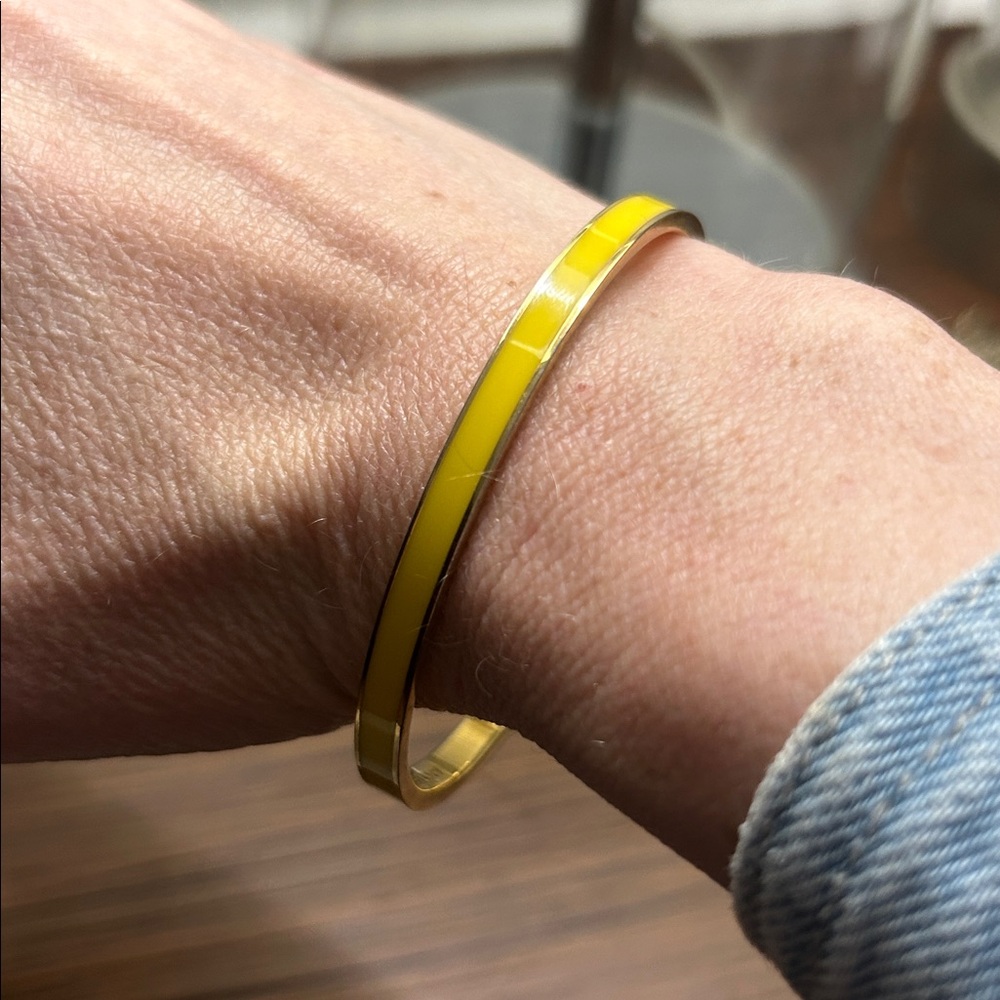 Kate Spade “Anything Goes “ Shiny Gold Lemon Color Thin Plated Bangle Bracelet